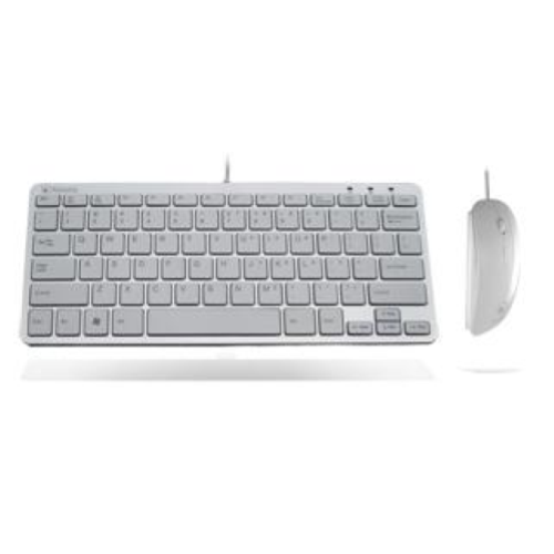 ATLANTIS LAND ARGO 900 COMBO MINI TASTIERA ULTRA SLIM VERSIONE ITALIANA + MOUSE OTTICO COLORE WHITE SILVER (P013-LK-8830-COMBO)